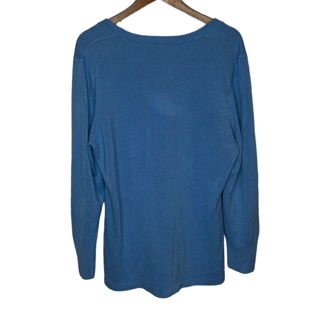 Blue 3x Just My Size V-Neck Long Sleeve Knit Sweater — image 2 of 5
